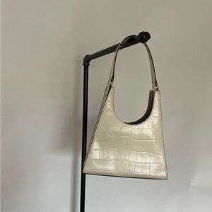 Staud - Rey Cream Croc-Embossed Women's Bag